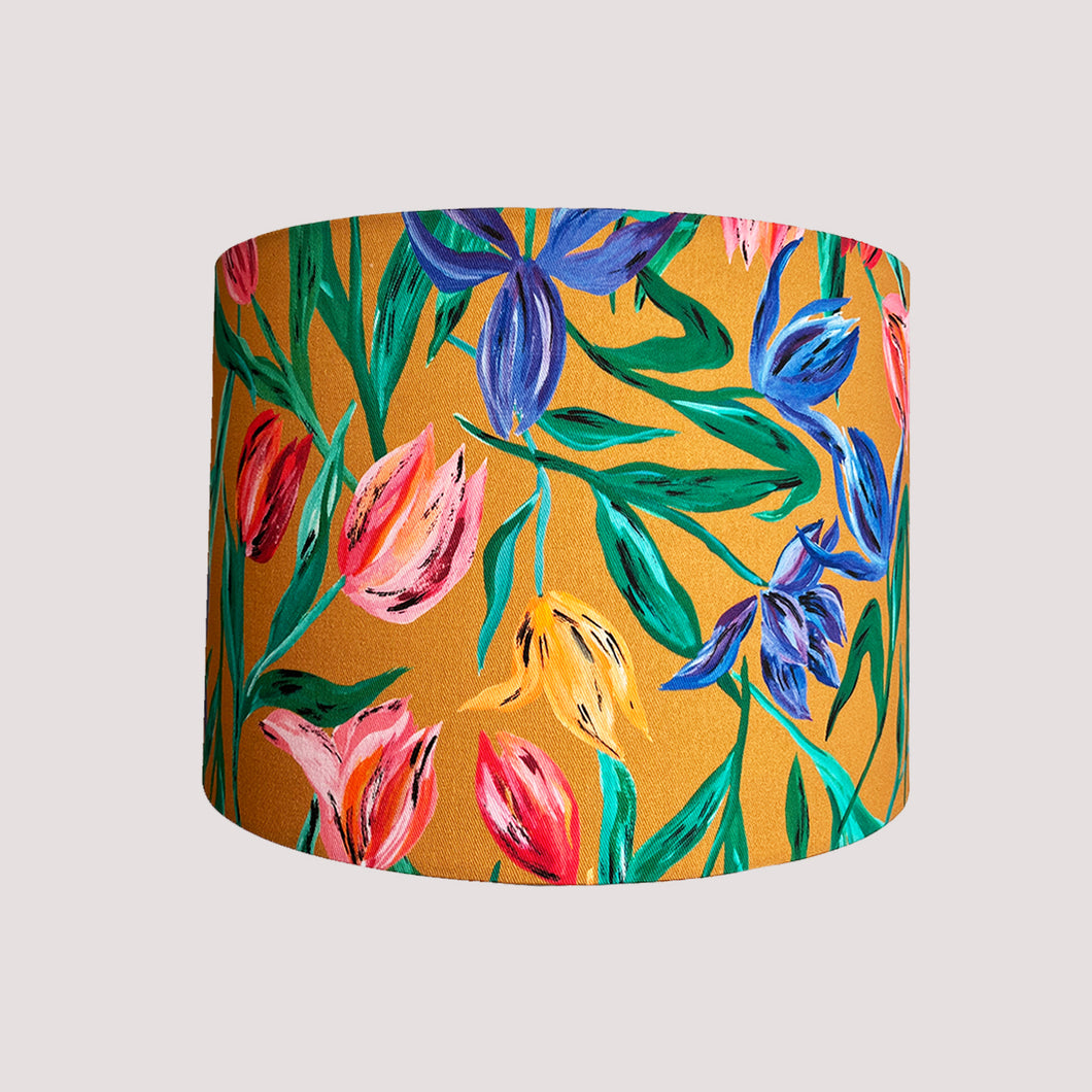 Tulips Printed Drum Lampshade