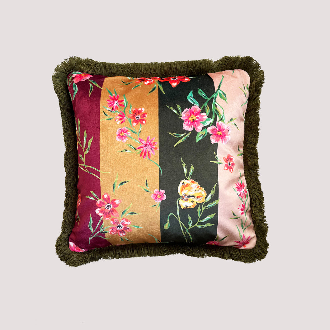 Floral Fantasy Velvet Cushion