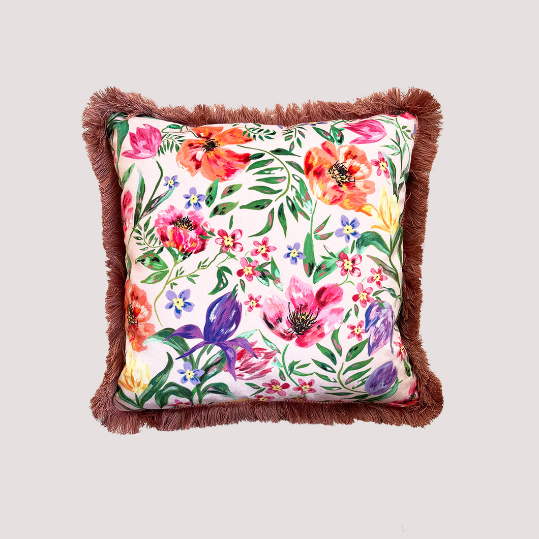 Summer Garden Velvet Cushion